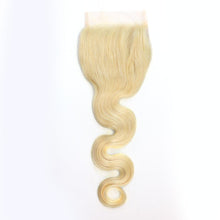 Load image into Gallery viewer, 4x4 Transparent Platinum Blonde Closure
